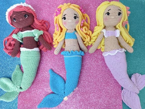 Boneca Sereia Amigurumi
