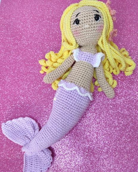 Boneca Sereia Amigurumi