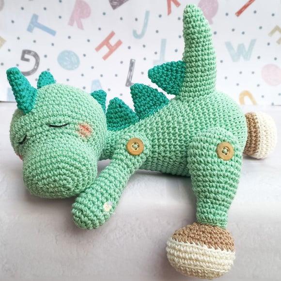Dino Dorminhoco Amigurumi