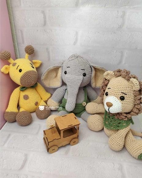 Kit Amigurumi Safari (3 Peças)