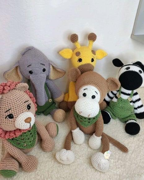 Kit Safari Amigurumi (5 Peças)