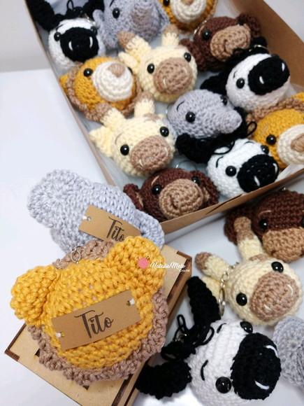 Lembrancinha de Maternidade Chaveiro Safari em Amigurumi