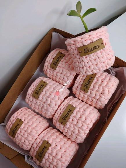 Mini Cachepô para Lembrancinha com Tag Personalizada