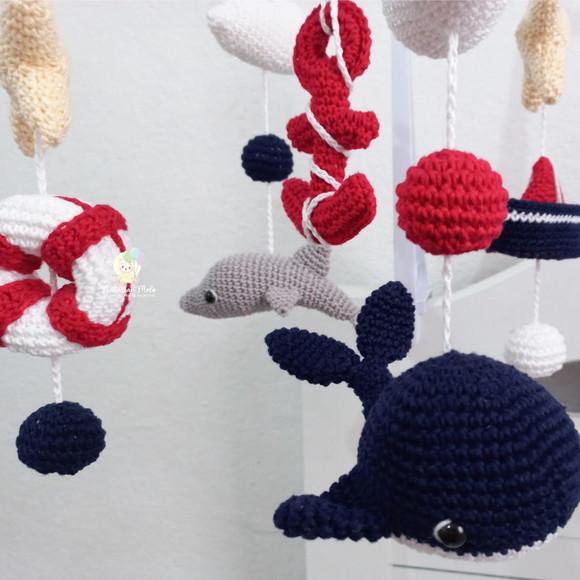 Móbile Amigurumi Fundo do Mar Com Musical