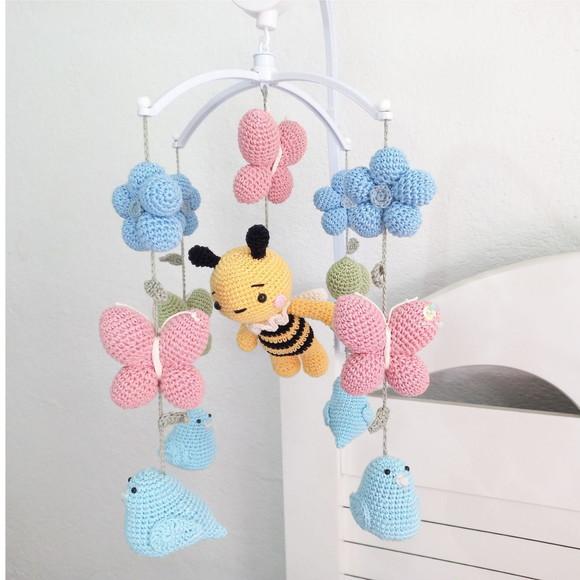 Móbile Musical Amigurumi Abelha