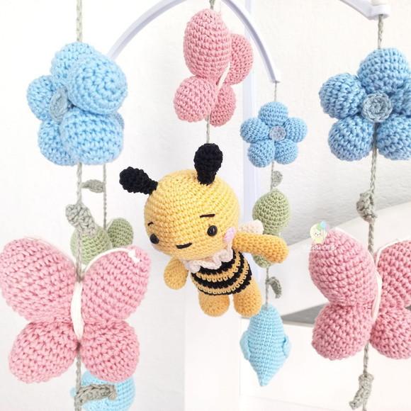 Móbile Musical Amigurumi Abelha