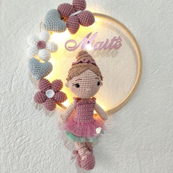 Porta Maternidade Bailarina Amigurumi