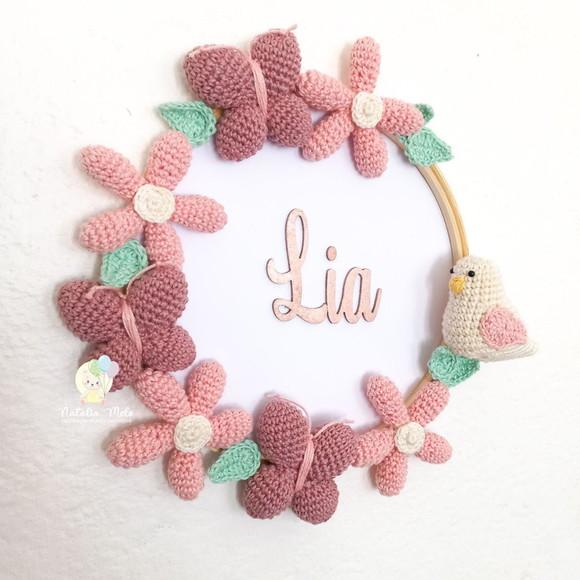 Porta Maternidade Arco com Flores em mdf