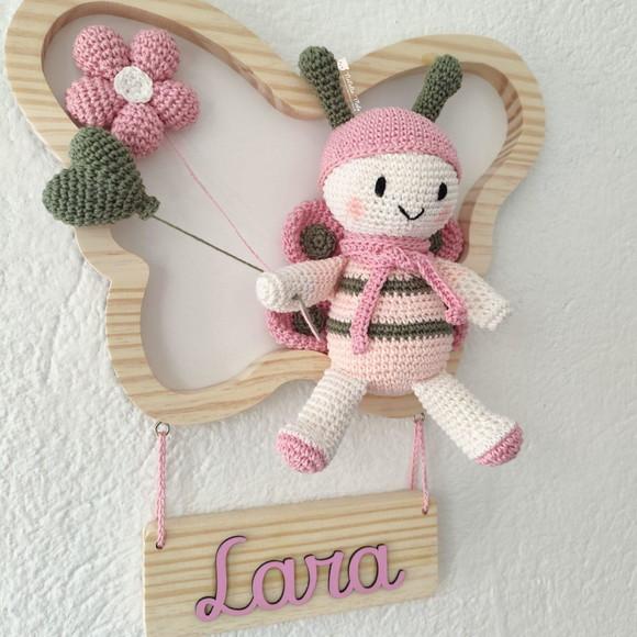 Porta Maternidade Borboleta Amigurumi