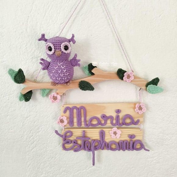 Porta Maternidade Corujinha Amigurumi