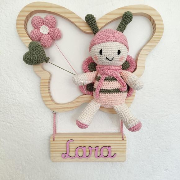 Porta Maternidade Borboleta Amigurumi