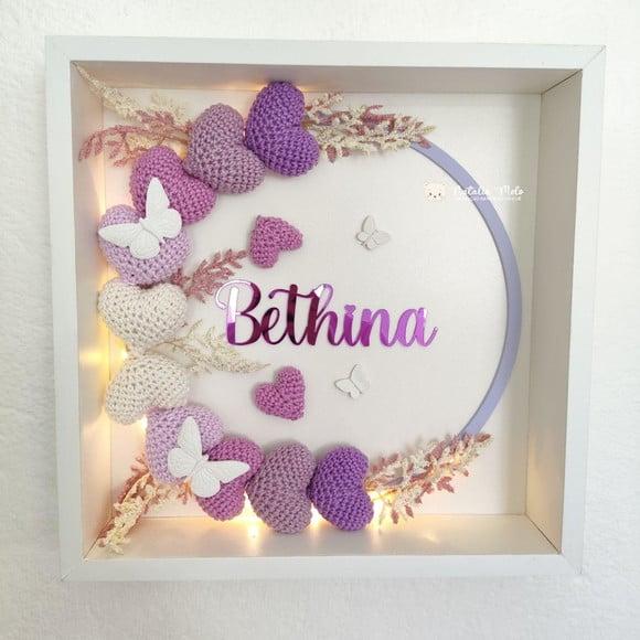 Porta Maternidade Corações Amigurumi Led