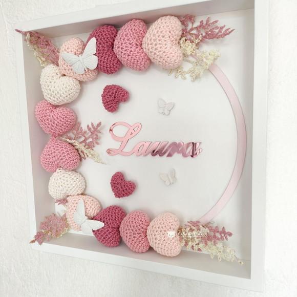 Porta Maternidade Corações Amigurumi Led