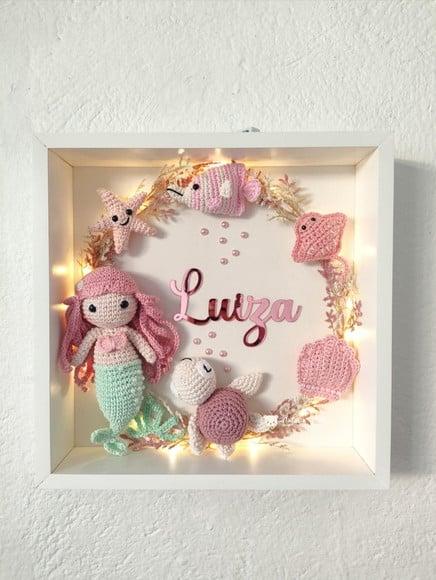 Porta Maternidade Sereia Amigurumi Led