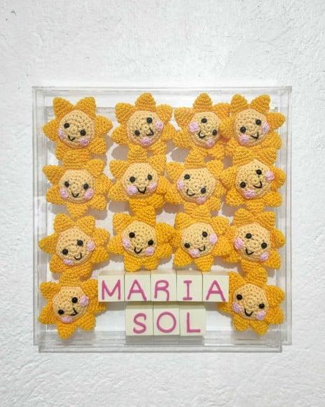 Quadro Porta Maternidade Acrílico Amigurumi