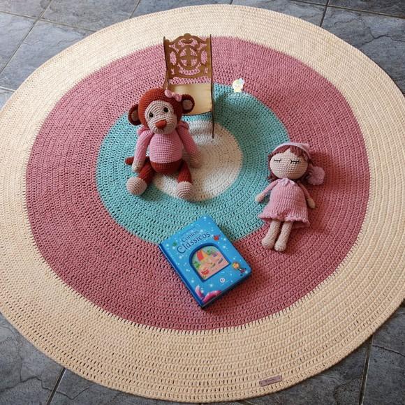 Tapete de Crochê Infantil Menina 1,20m