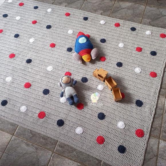 Tapete em Crochê Infantil Retangular 1,60m x 1,20 Metro
