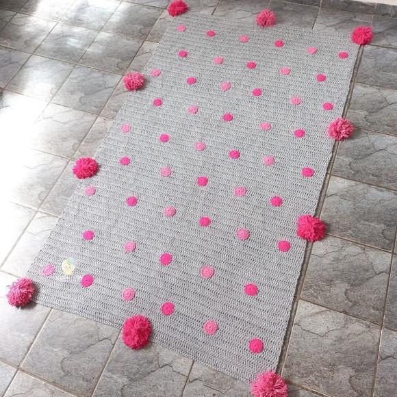 Tapete Infantil Retangular em Crochê 1m x 1,90m.