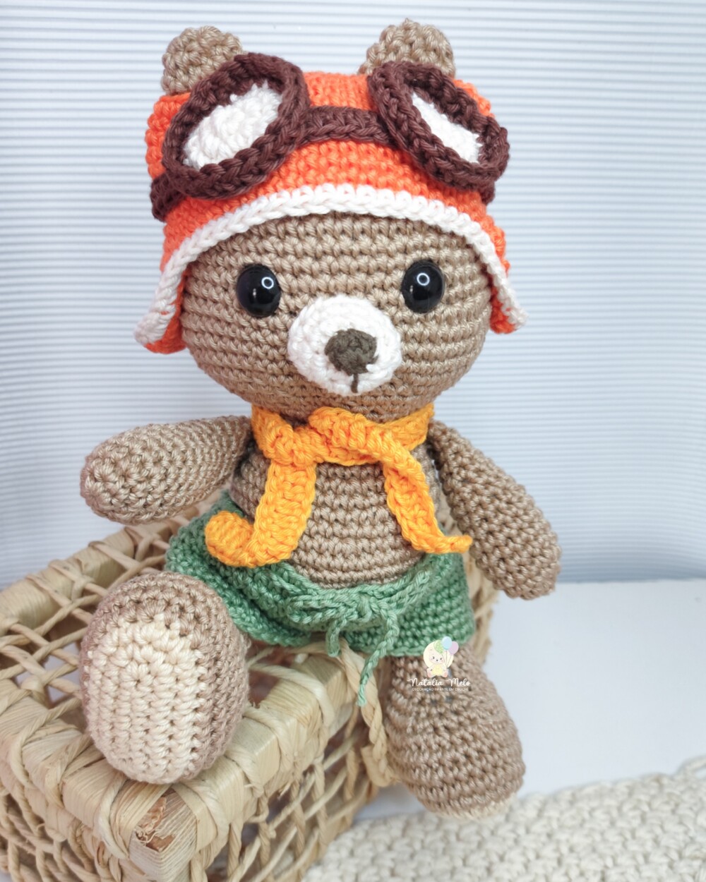 Ursinho Aviador Amigurumi