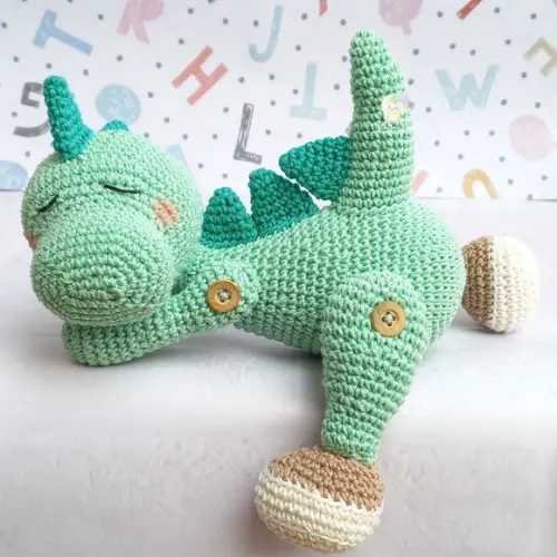 Dino Dorminhoco Amigurumi