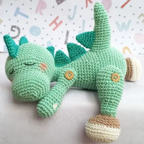 Dino Dorminhoco Amigurumi