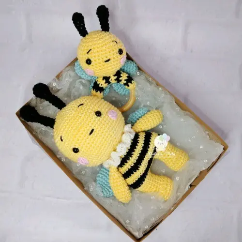 Kit Abelhinha e Chocalho Amigurumi