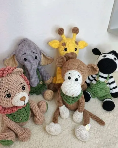 Kit Safari Amigurumi (5 Peças)