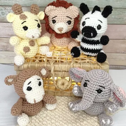 Kit Safari Baby Amigurumi (5 Peças)