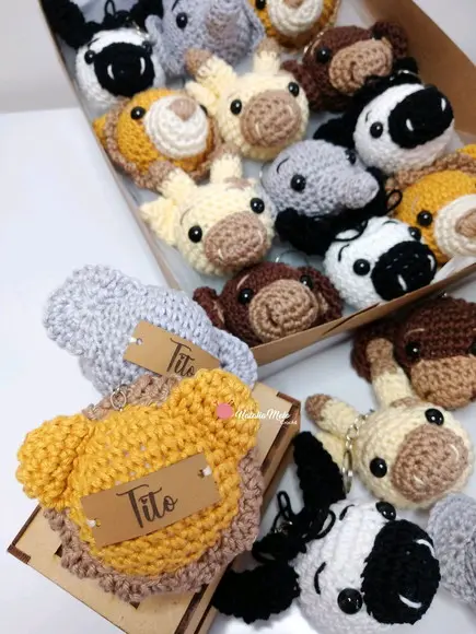 Lembrancinha de Maternidade Chaveiro Safari em Amigurumi