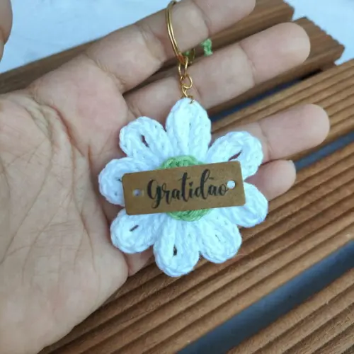 Lembrancinha de Maternidade Chaveiros em Tricotin Margaridas