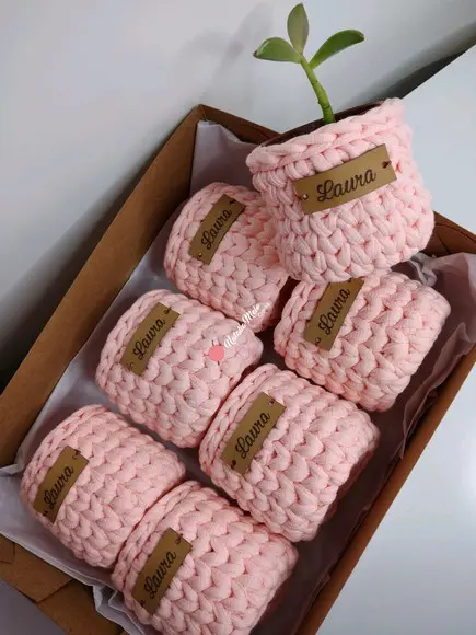 Mini Cachepô para Lembrancinha com Tag Personalizada