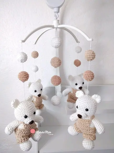 Móbile Amigurumi com Musical