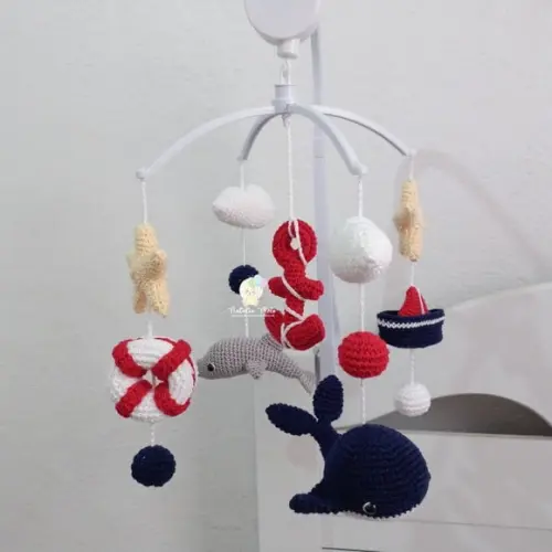 Móbile Amigurumi Fundo do Mar Com Musical