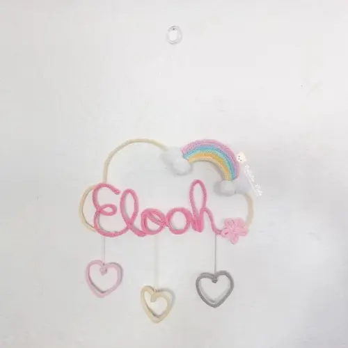 Nome em Tricotin + Nuvem Chuva de Amor