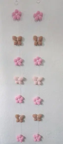 Pingente de Cortina Flores e Borboletas o Par