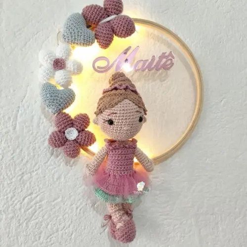 Porta Maternidade Bailarina Amigurumi