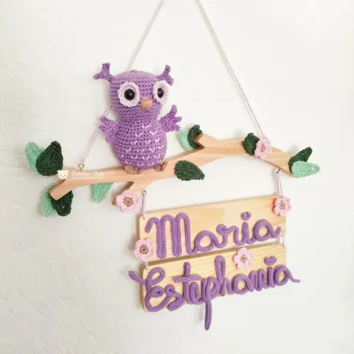Porta Maternidade Corujinha Amigurumi