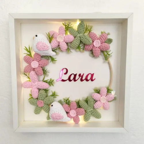 Porta Maternidade Jardim Amigurumi Led