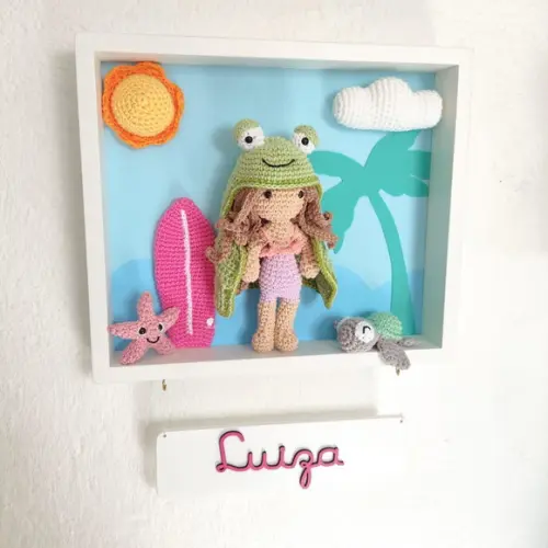 Porta Maternidade Praia Amigurumi