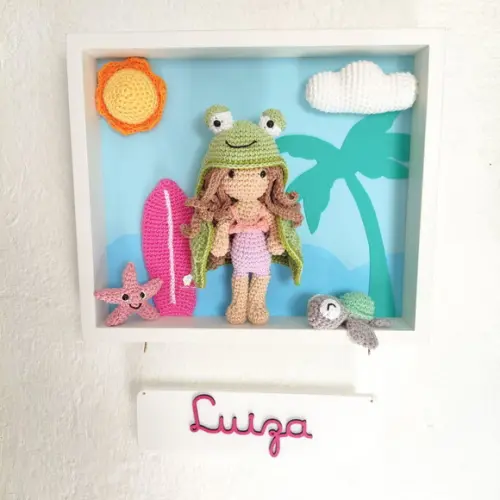 Porta Maternidade Praia Amigurumi