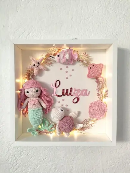 Porta Maternidade Sereia Amigurumi Led