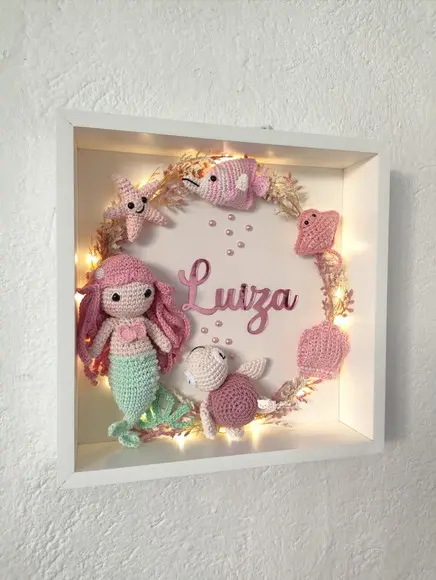 Porta Maternidade Sereia Amigurumi Led