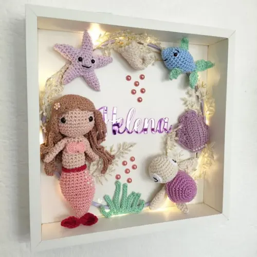 Porta Maternidade Sereia Amigurumi Led