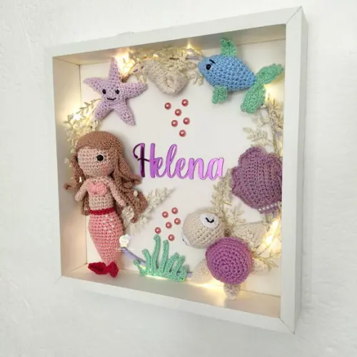 Porta Maternidade Sereia Amigurumi Led