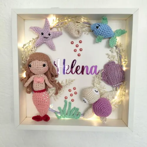 Porta Maternidade Sereia Amigurumi Led