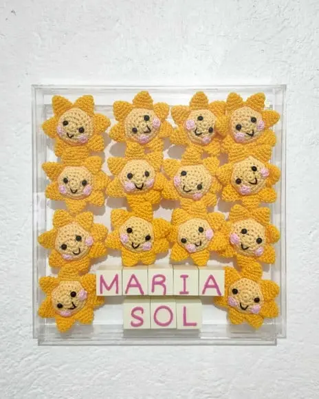 Quadro Porta Maternidade Acrílico Amigurumi