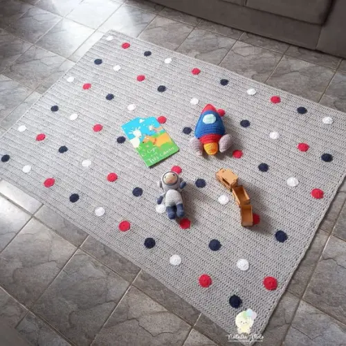 Tapete em Crochê Infantil Retangular 1,60m x 1,20 Metro