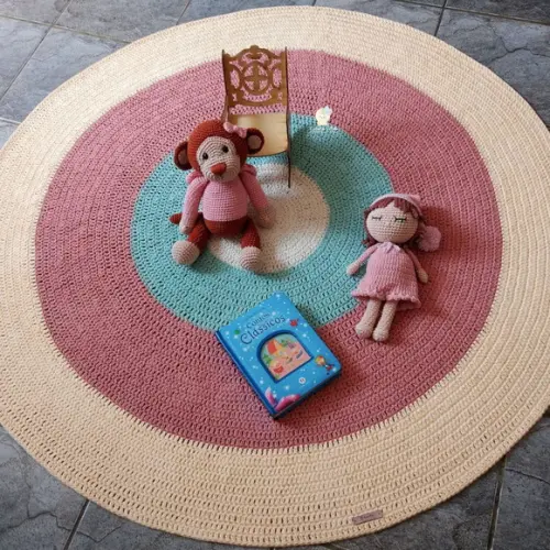 Tapete de Crochê Infantil Menina 1,20m