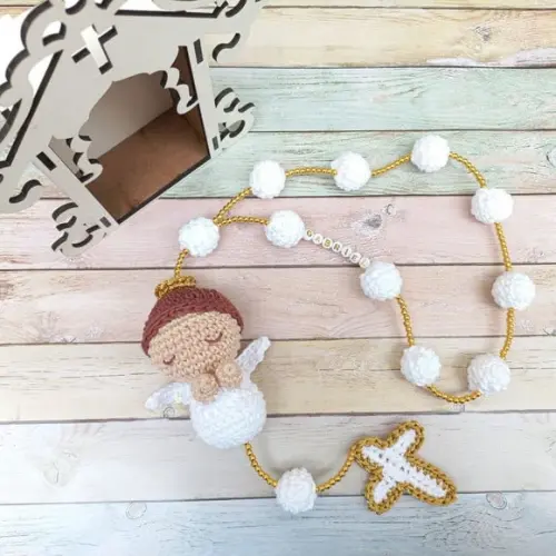 Terço Amigurumi Anjinho Personalizado