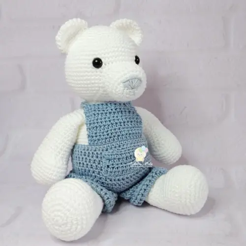 Ursinho de Macacão Amigurumi